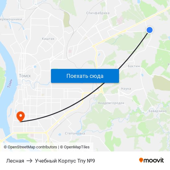 Лесная to Учебный Корпус Тпу №9 map