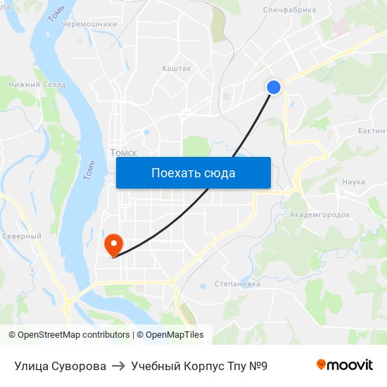 Улица Суворова to Учебный Корпус Тпу №9 map