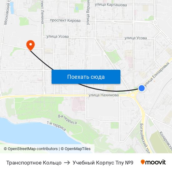Транспортное Кольцо to Учебный Корпус Тпу №9 map