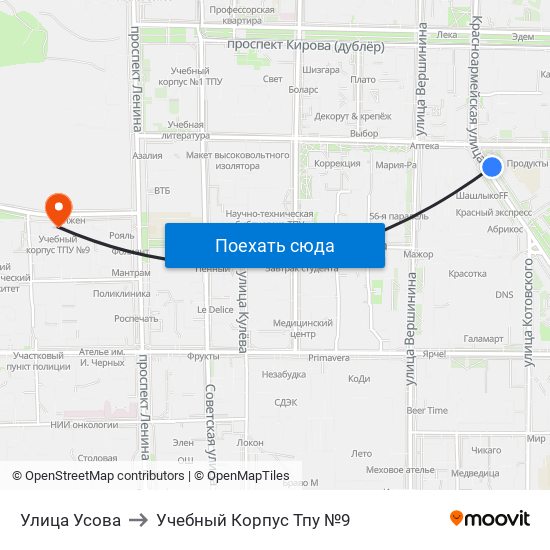 Улица Усова to Учебный Корпус Тпу №9 map