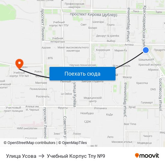 Улица Усова to Учебный Корпус Тпу №9 map