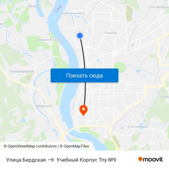 Улица Бердская to Учебный Корпус Тпу №9 map