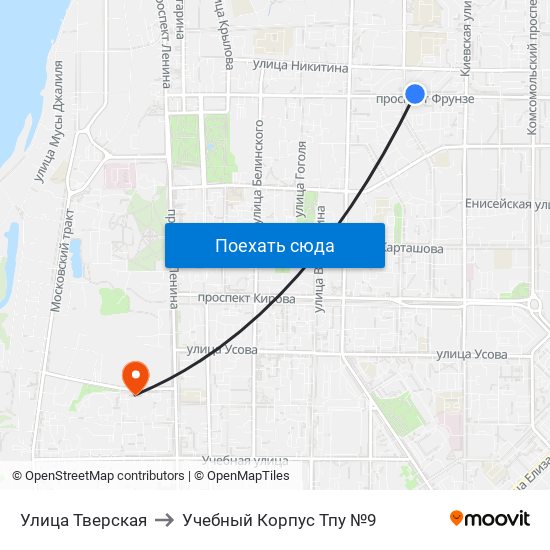 Улица Тверская to Учебный Корпус Тпу №9 map
