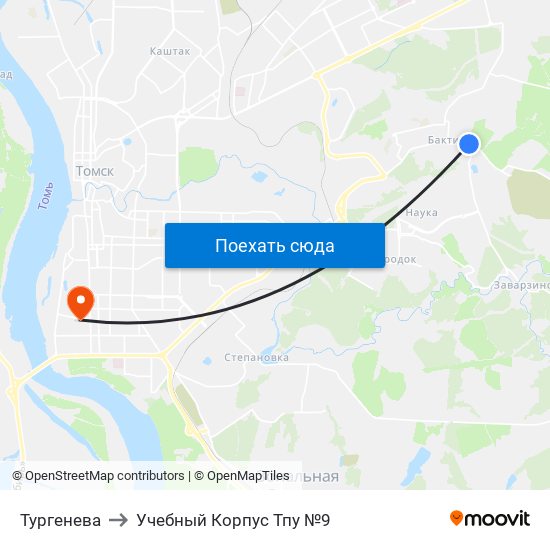 Тургенева to Учебный Корпус Тпу №9 map