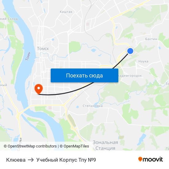 Клюева to Учебный Корпус Тпу №9 map
