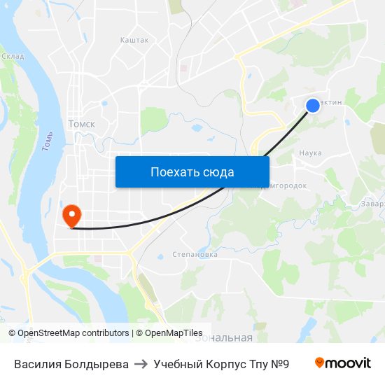 Василия Болдырева to Учебный Корпус Тпу №9 map