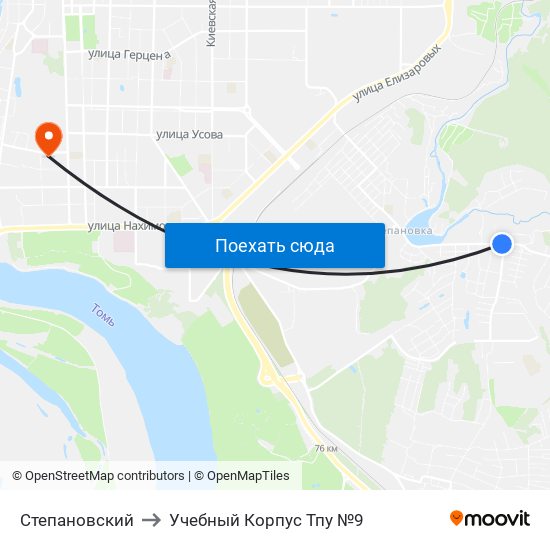 Степановский to Учебный Корпус Тпу №9 map