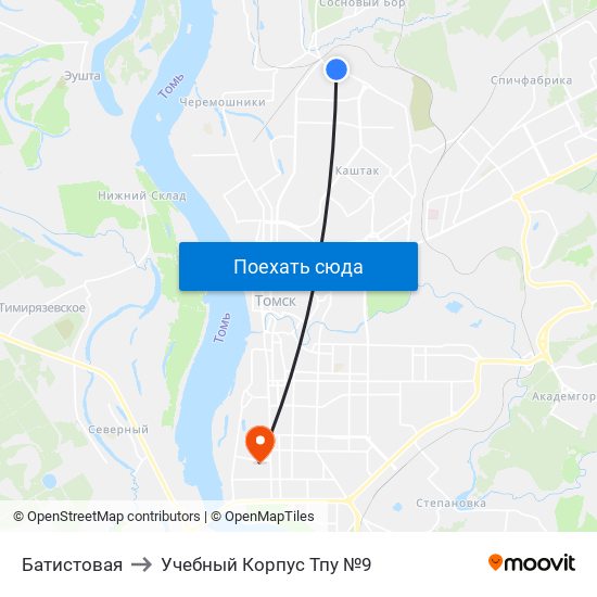 Батистовая to Учебный Корпус Тпу №9 map