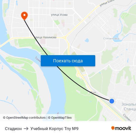 Стадион to Учебный Корпус Тпу №9 map