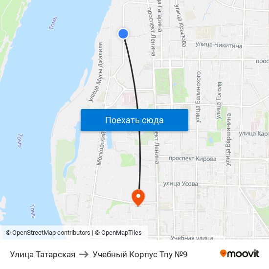 Улица Татарская to Учебный Корпус Тпу №9 map
