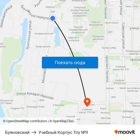 Буяновский to Учебный Корпус Тпу №9 map