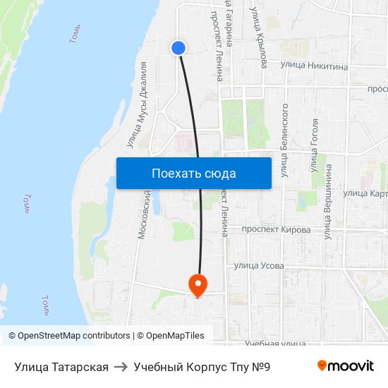 Улица Татарская to Учебный Корпус Тпу №9 map