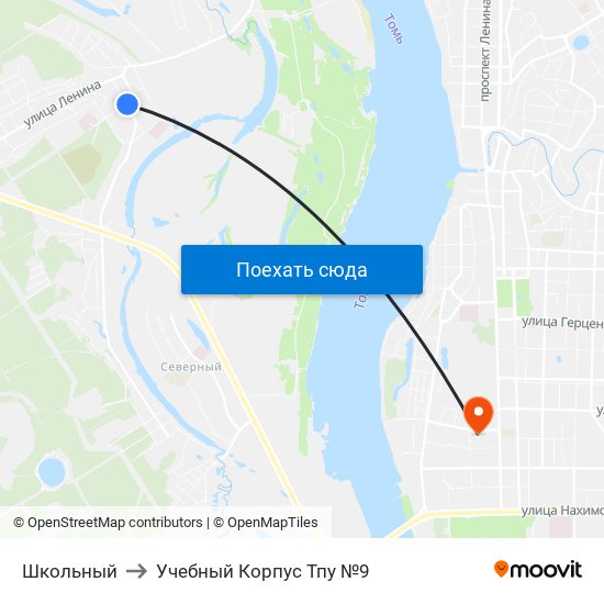 Школьный to Учебный Корпус Тпу №9 map