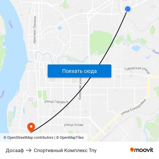 Досааф to Спортивный Комплекс Тпу map