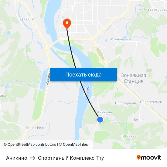 Аникино to Спортивный Комплекс Тпу map