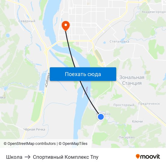 Школа to Спортивный Комплекс Тпу map