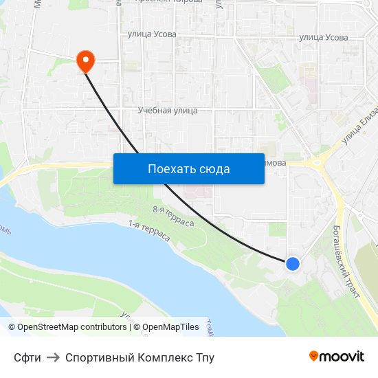 Сфти to Спортивный Комплекс Тпу map