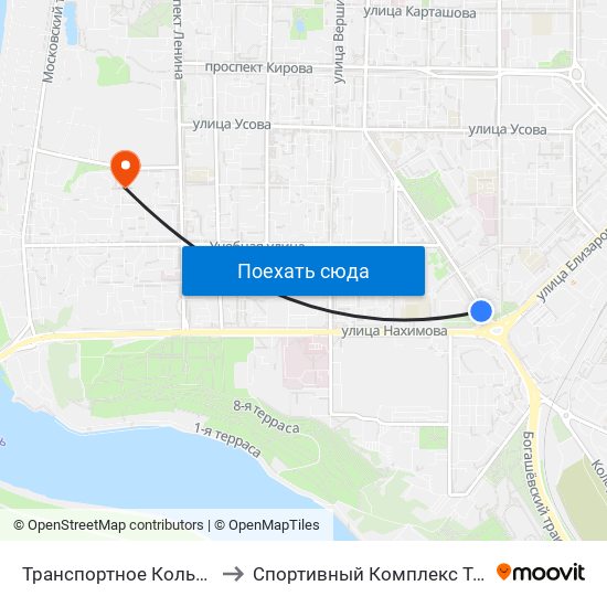 Транспортное Кольцо to Спортивный Комплекс Тпу map