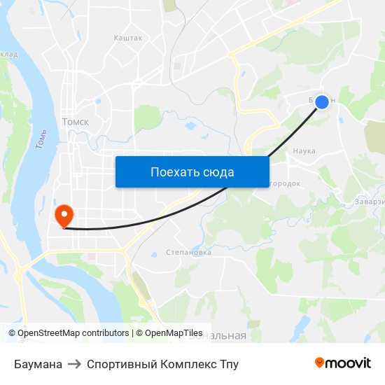 Баумана to Спортивный Комплекс Тпу map