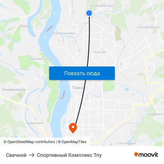 Свечной to Спортивный Комплекс Тпу map