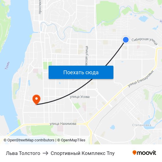 Льва Толстого to Спортивный Комплекс Тпу map