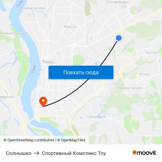 Солнышко to Спортивный Комплекс Тпу map