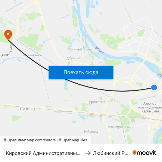 Кировский Административный Округ to Любинский Район map