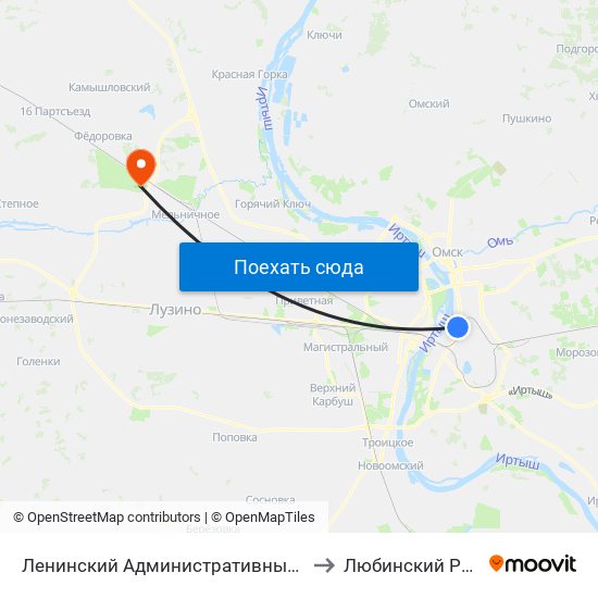 Ленинский Административный Округ to Любинский Район map