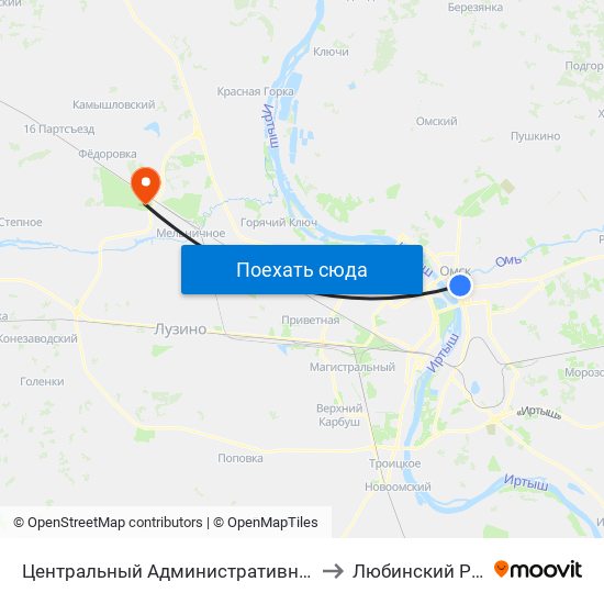 Центральный Административный Округ to Любинский Район map