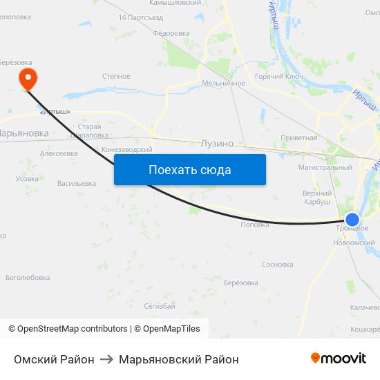 Омский Район to Марьяновский Район map