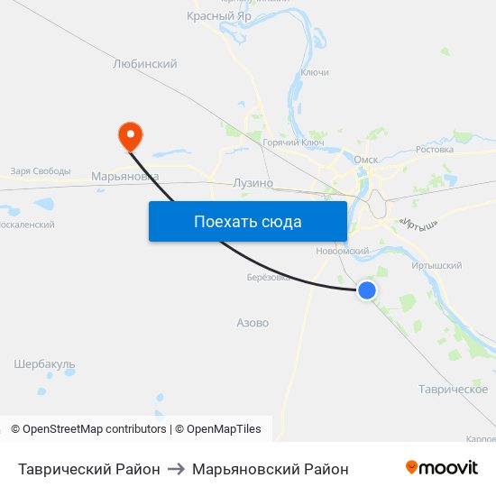 Таврический Район to Марьяновский Район map