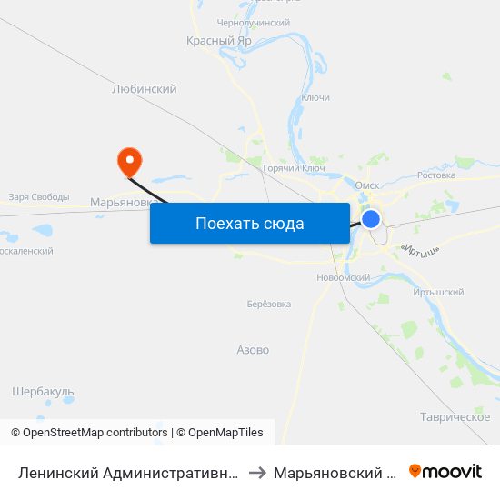 Ленинский Административный Округ to Марьяновский Район map