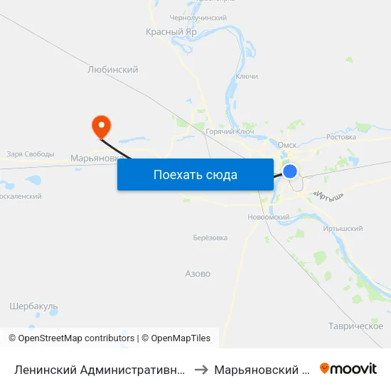 Ленинский Административный Округ to Марьяновский Район map