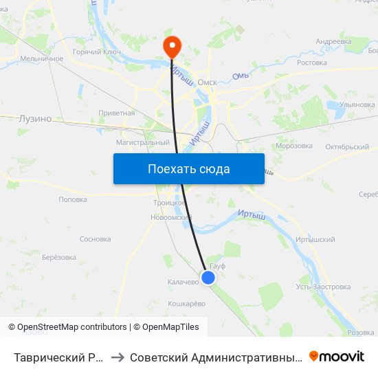 Таврический Район to Советский Административный Округ map