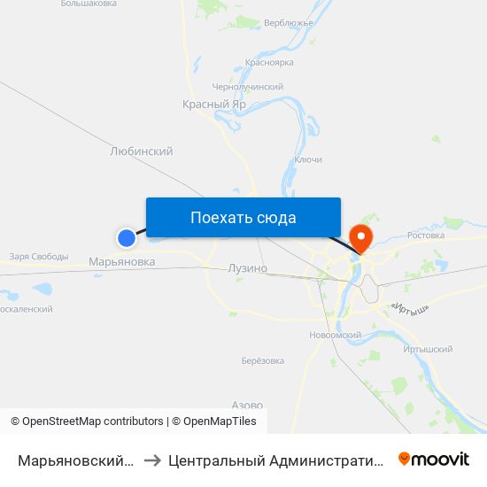 Марьяновский Район to Центральный Административный Округ map