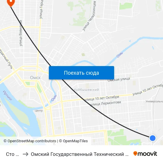 Сто Заз to Омский Государственный Технический Университет map