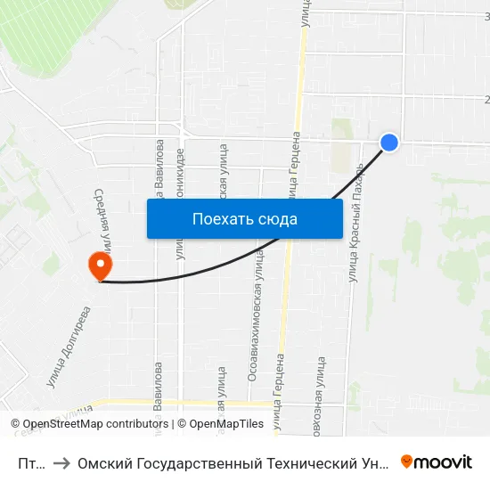 Птск to Омский Государственный Технический Университет map