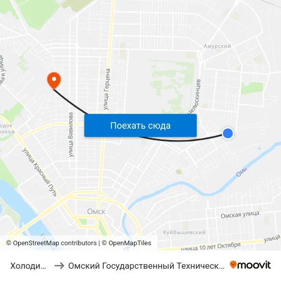 Холодильник to Омский Государственный Технический Университет map