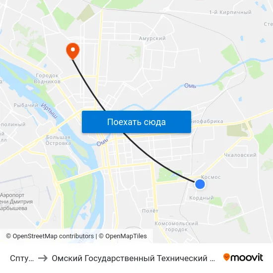 Спту-21 to Омский Государственный Технический Университет map
