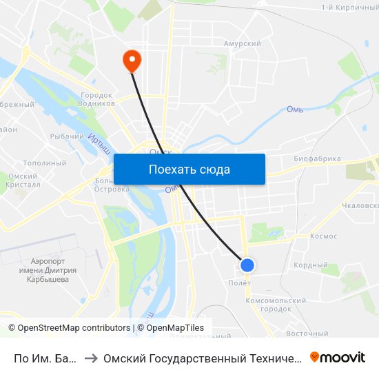 По Им. Баранова to Омский Государственный Технический Университет map