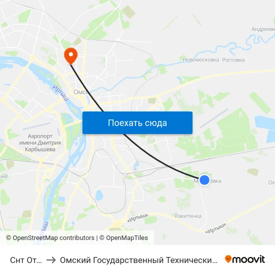 Снт Отдых to Омский Государственный Технический Университет map