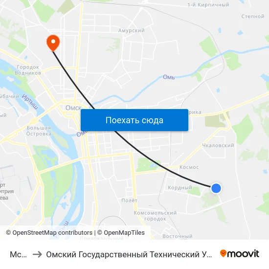 Мсч-9 to Омский Государственный Технический Университет map