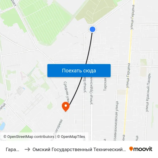 Гараж Цс to Омский Государственный Технический Университет map