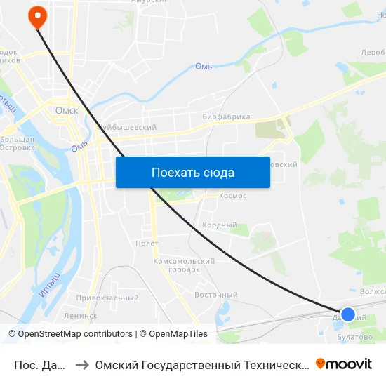 Пос. Дальний to Омский Государственный Технический Университет map