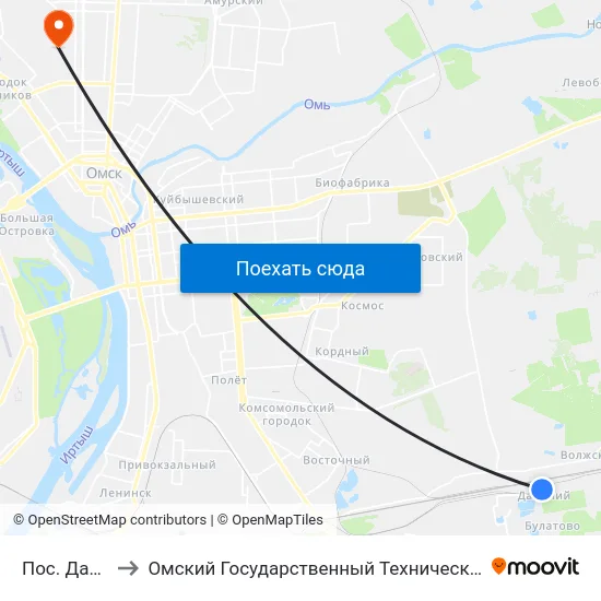 Пос. Дальний to Омский Государственный Технический Университет map