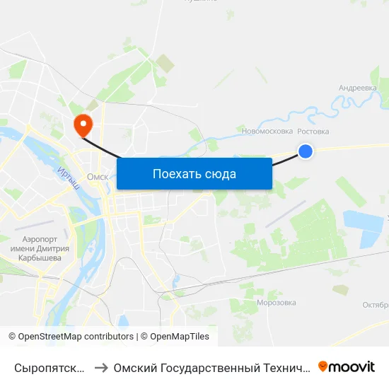 Сыропятский Тракт to Омский Государственный Технический Университет map