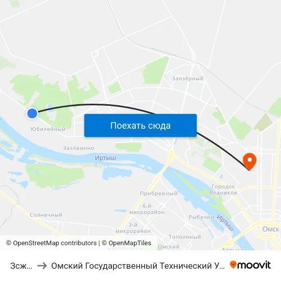 Зсжб-5 to Омский Государственный Технический Университет map