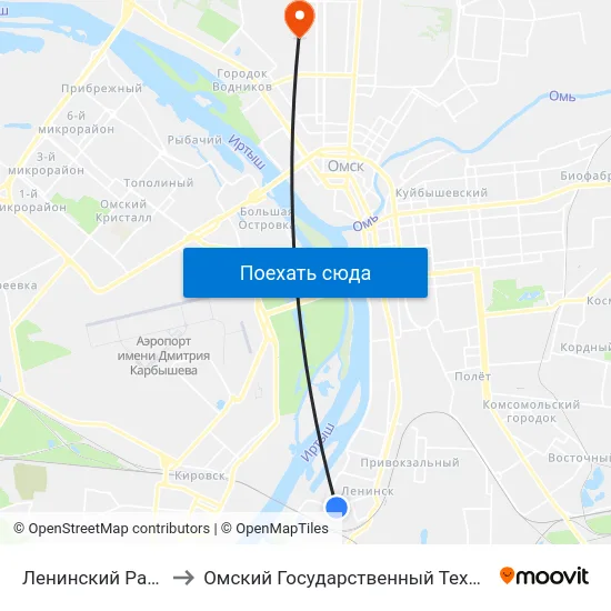Ленинский Районный Суд to Омский Государственный Технический Университет map