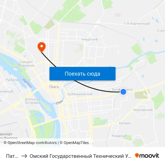 Патп-1 to Омский Государственный Технический Университет map