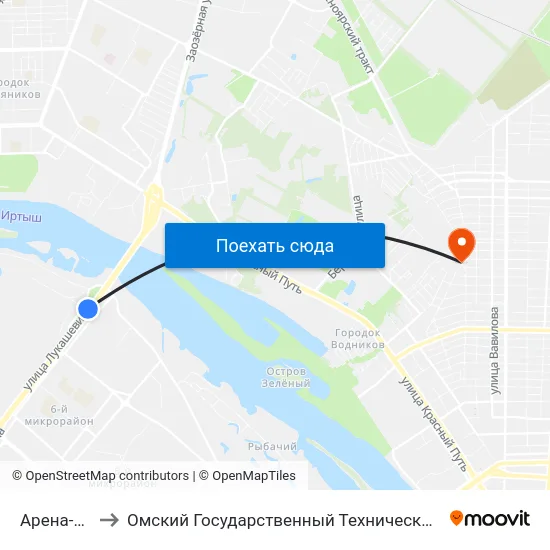 Арена-Омск to Омский Государственный Технический Университет map